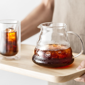 CAFEDE KONA cană de cafea pour-over din sticlă rezistentă la căldură, 360/600 ml, cană de partajare în formă de nor