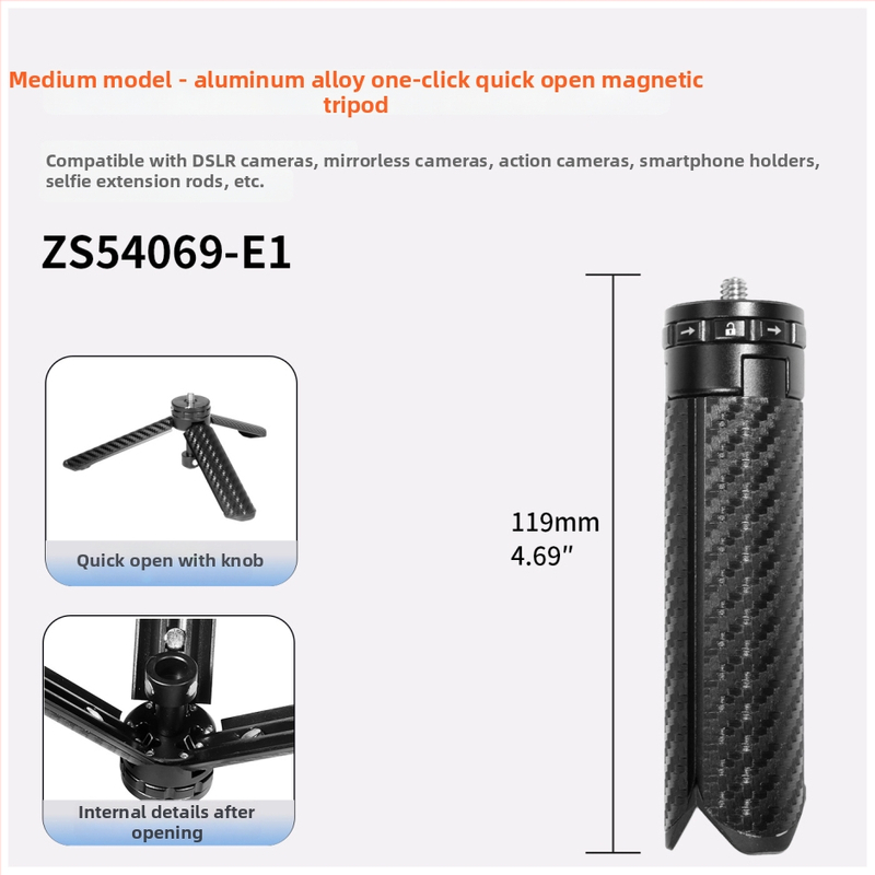 Mini statív so stabilizátorom gimbal pre živé vysielanie, otvorenie jedným tlačidlom, Pocket4 predĺženie selfie tyče