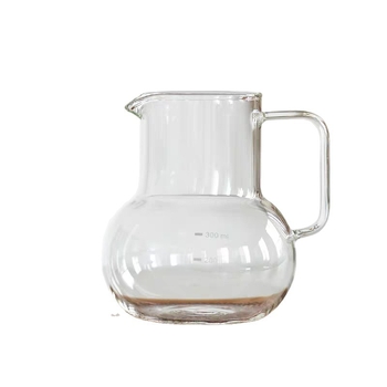 Cana de cafea din sticlă borosilicat rezistentă, transparentă, cu mâner, pentru cafea preparată manual