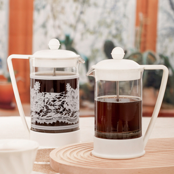 Cafetieră French press din sticlă, 1000 ml, cu filtru din oțel inoxidabil