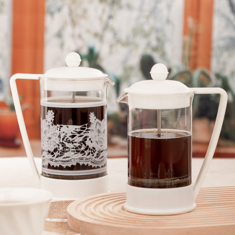 Cafetieră French press din sticlă, 1000 ml, cu filtru din oțel inoxidabil