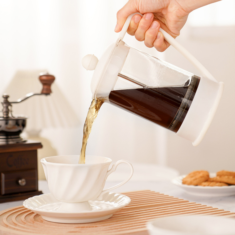 Cafetieră French press din sticlă, 1000 ml, cu filtru din oțel inoxidabil