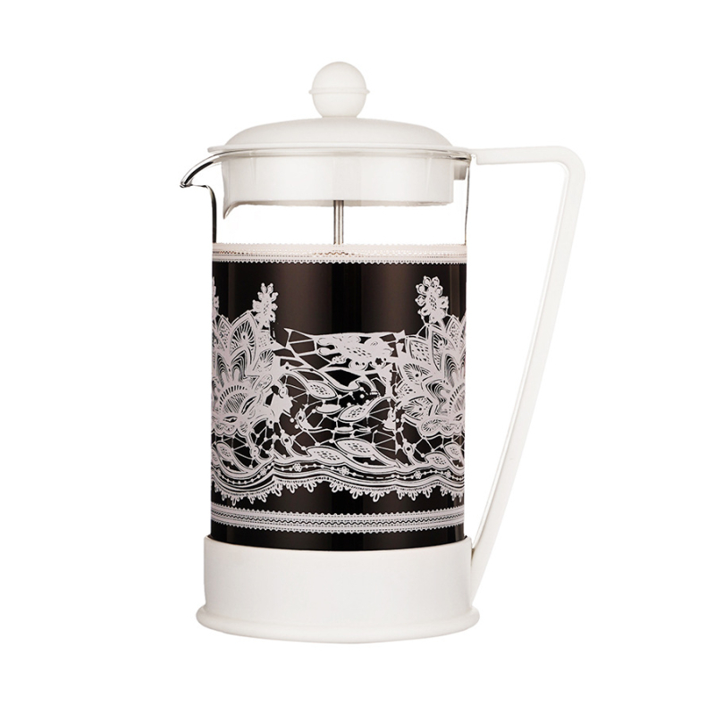 Cafetieră French press din sticlă, 1000 ml, cu filtru din oțel inoxidabil