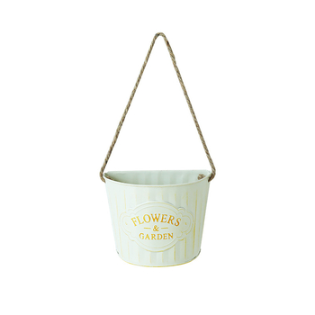 Ghiveci de perete din fier, găleată atârnată pentru flori uscate – decor de perete