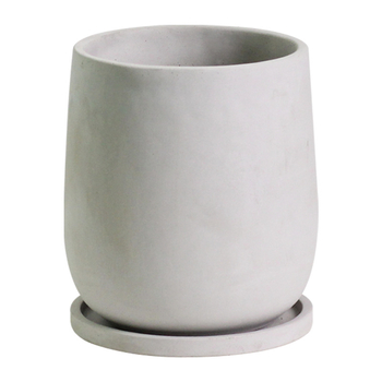 Ghiveci de podea din ciment, rotund, în stil Nordic, minimalist, permeabil la aer, mare, cu tavă