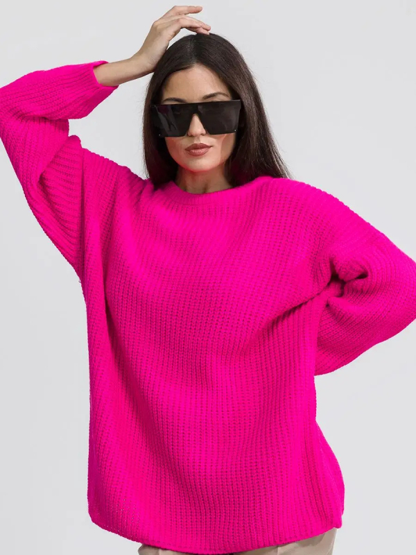 Női oversized kapucnis kötött pulóver laza szabású