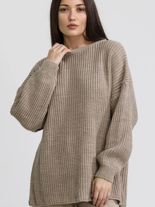 Női oversized kapucnis kötött pulóver laza szabású