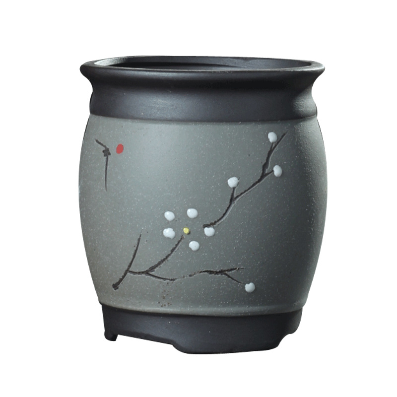 Ghiveci ceramic retro pentru peisaj interior și bonsai, decor de birou și grădină de acasă