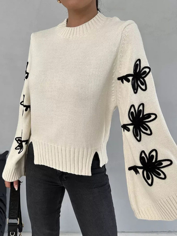 Női oversized kötött kapucnis pulóver téli viselet