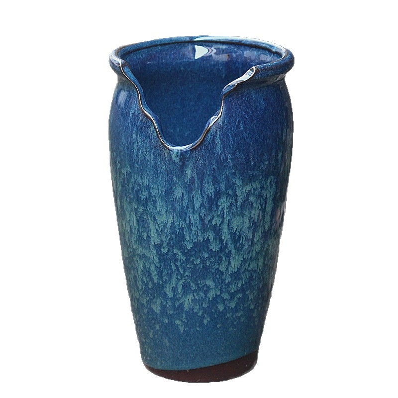 Ghiveci ceramic Yixing din lut mov pentru suculente și plante verzi – ghiveci mare glazurat pentru birou sau balcon