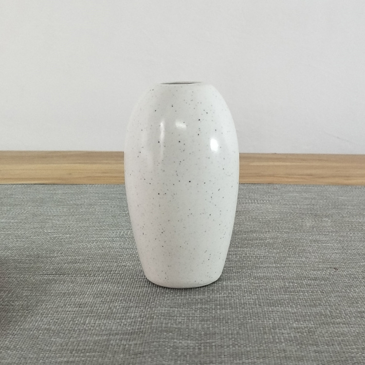Sticlă ceramică pentru aromaterapie, mică vază, decor de casă lucrat manual cu model de puncte negre