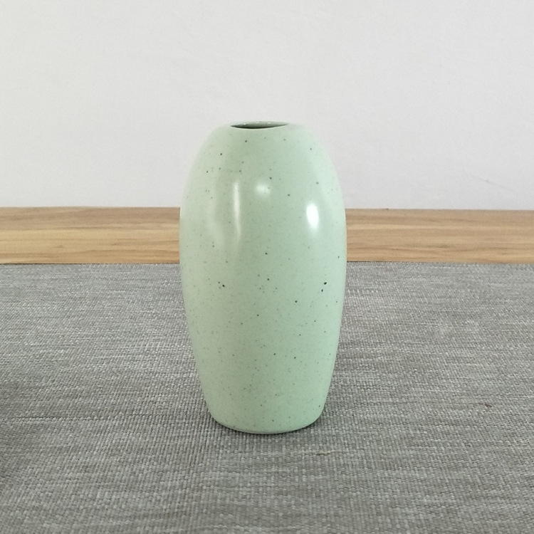 Sticlă ceramică pentru aromaterapie, mică vază, decor de casă lucrat manual cu model de puncte negre