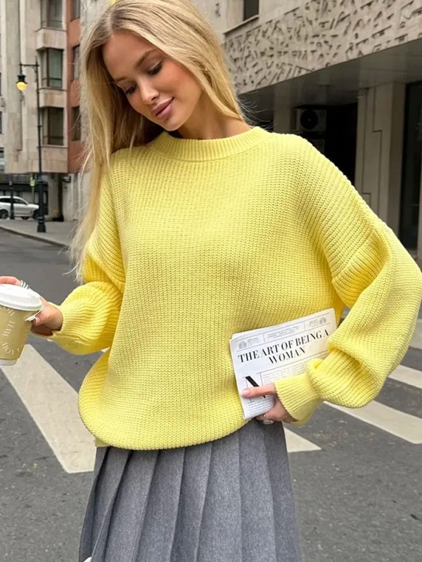 Női oversized kapucnis kötött pulóver, laza szabás