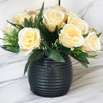 Ghiveci ceramic pentru hidroponie, design modern minimalist, decor pentru living