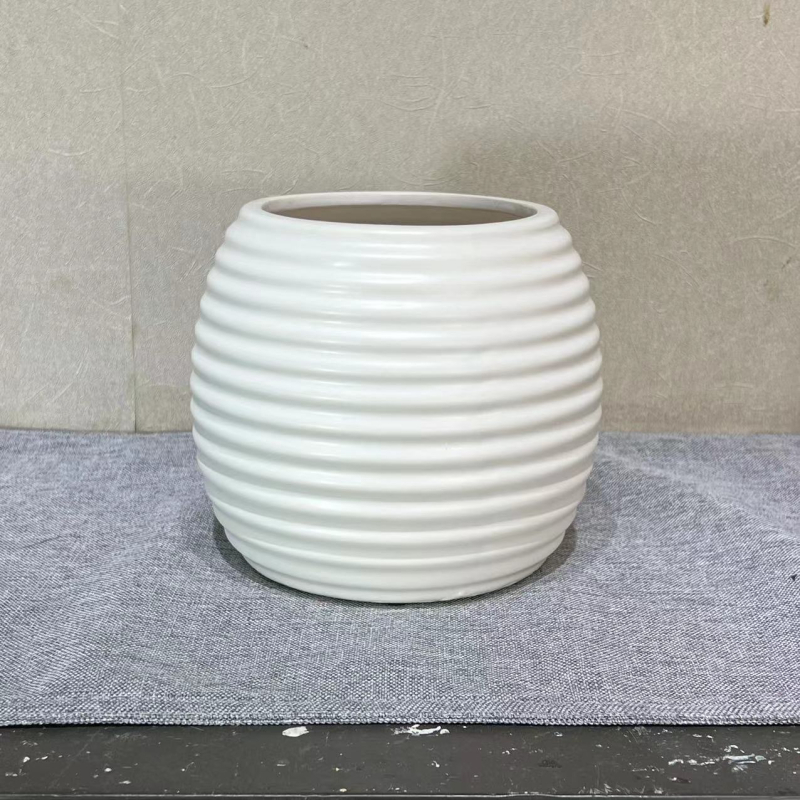 Ghiveci ceramic pentru hidroponie, design modern minimalist, decor pentru living