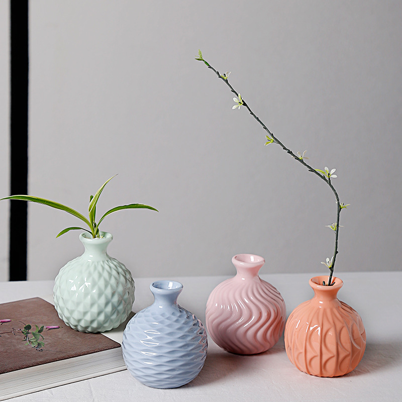 Vază en gros pentru living, design simplu și modern din ceramică europeană, aranjament hidroponic mini creativ