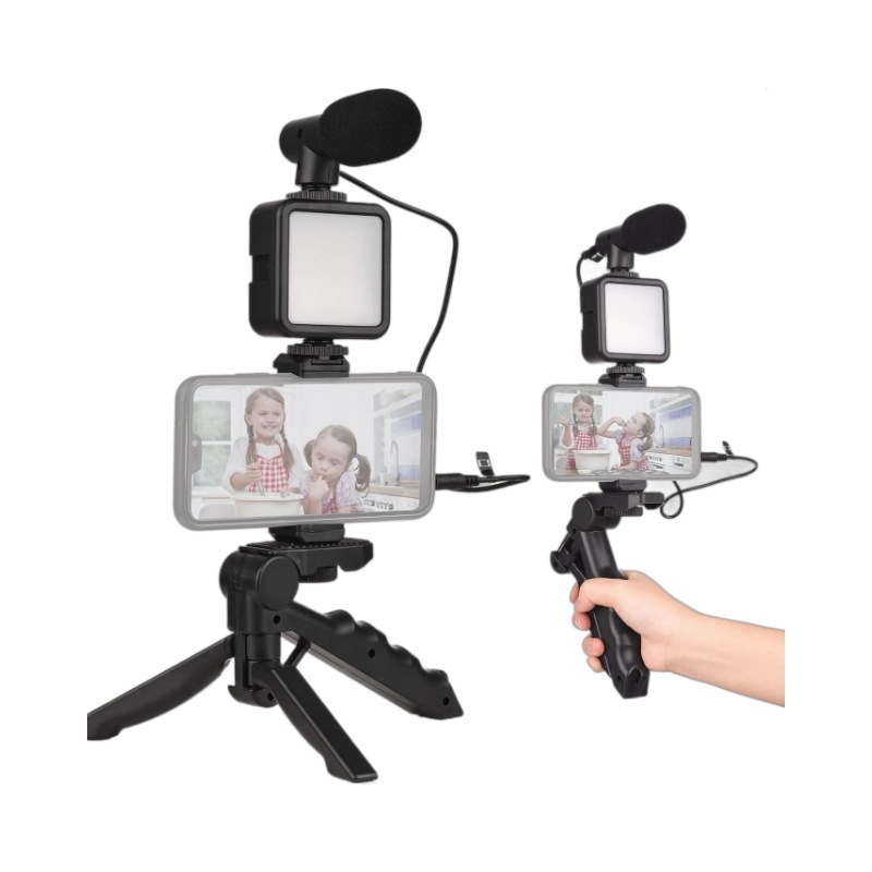 Profesionalni set za mobilni livestream s LED rasvjetom, mikrofonom i opremom za kratke videozapise