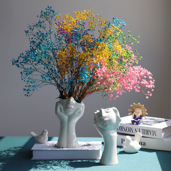 Vază ceramică în stil nordic, statuetă decorativă pentru living, vază pentru flori uscate, în formă de corp uman, handmade.