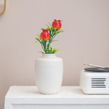 Vază din porțelan alb, design modern minimalist, decor pentru living și masă, mică vază decorativă