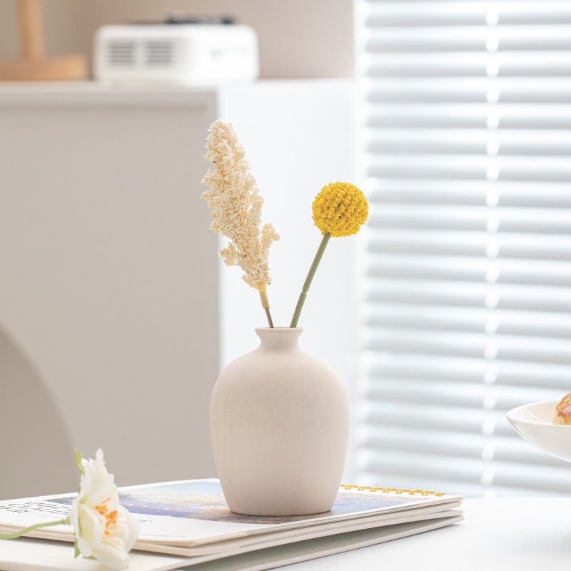 Vază din porțelan alb, design modern minimalist, decor pentru living și masă, mică vază decorativă