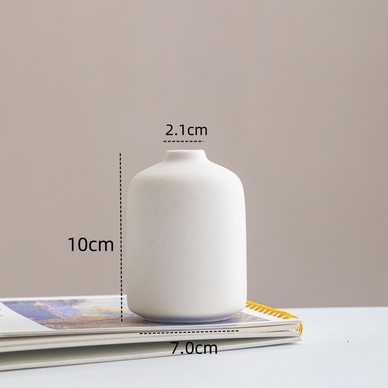 Vază din porțelan alb, design modern minimalist, decor pentru living și masă, mică vază decorativă