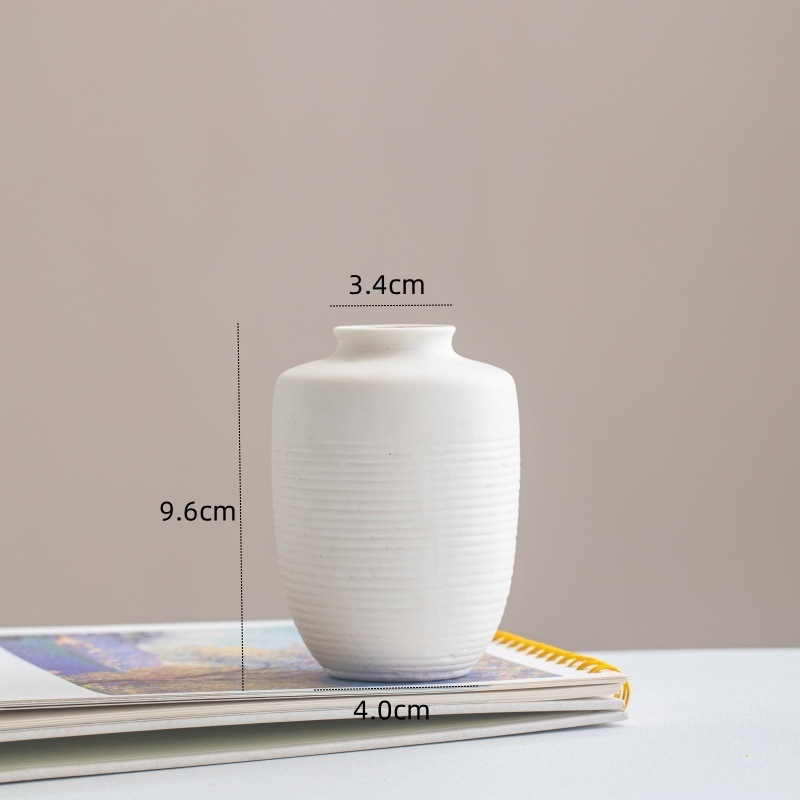 Vază din porțelan alb, design modern minimalist, decor pentru living și masă, mică vază decorativă