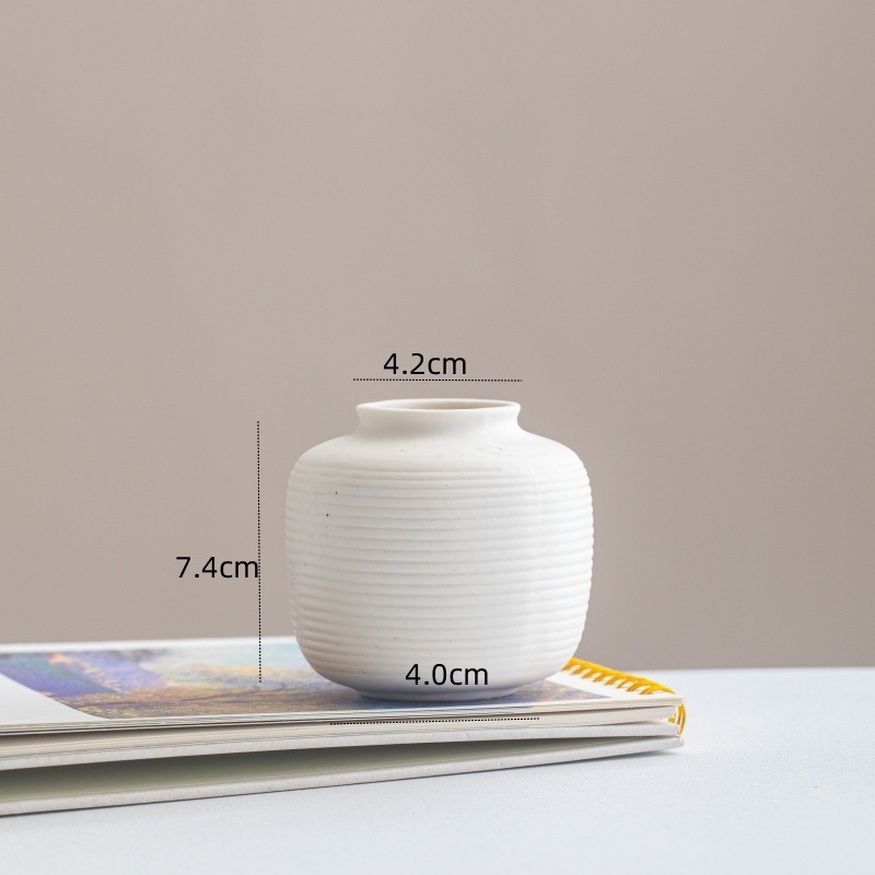 Vază din porțelan alb, design modern minimalist, decor pentru living și masă, mică vază decorativă