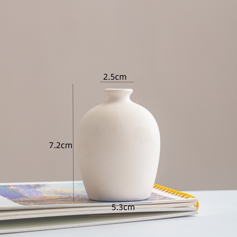 Vază din porțelan alb, design modern minimalist, decor pentru living și masă, mică vază decorativă