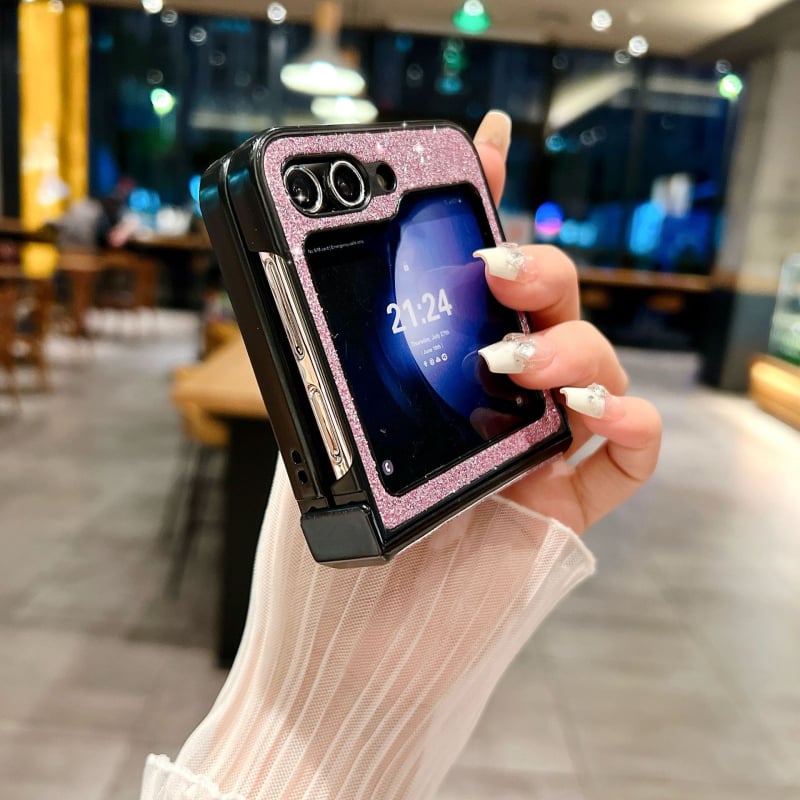 Zaštitna futrola za Samsung Z Flip6/Z Flip5, savitljivi telefon, s glitter narukvicom