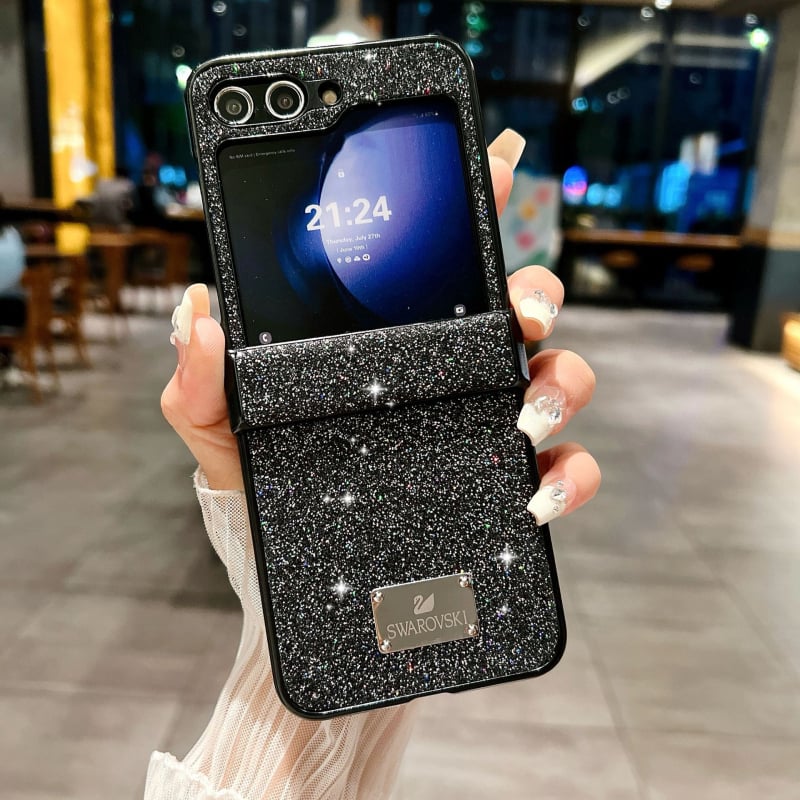 Zaštitna futrola za Samsung Z Flip6/Z Flip5, savitljivi telefon, s glitter narukvicom