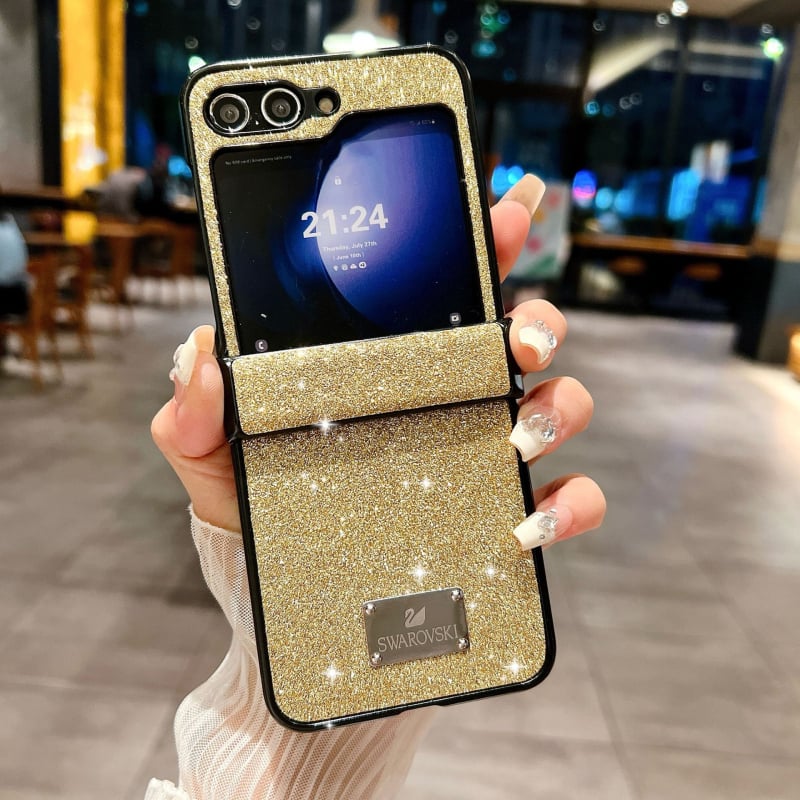 Zaštitna futrola za Samsung Z Flip6/Z Flip5, savitljivi telefon, s glitter narukvicom