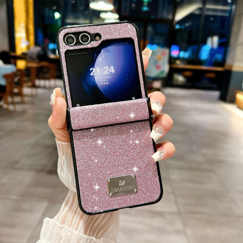 Zaštitna futrola za Samsung Z Flip6/Z Flip5, savitljivi telefon, s glitter narukvicom