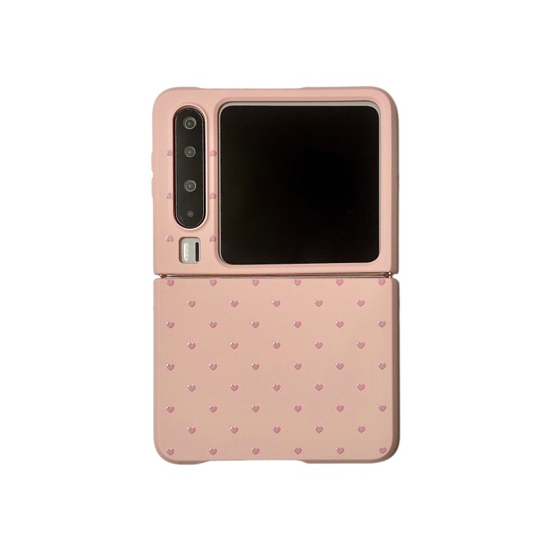 Zaštitna maska mliječno žute boje s dizajnom srca preko cijelog zaslona za Huawei Pura XMAX sklopni i Samsung Z Flip7