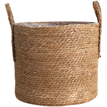 Set nordic împletit din ratan pentru ghivece cu suport la podea, decor interior de lux