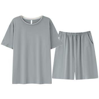 Muški set pidžama od 100% pamuka, kratki rukav i kratke hlače, ljeto, prozračan i udoban kućni outfit