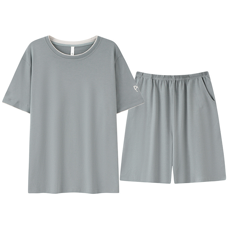 Muški set pidžama od 100% pamuka, kratki rukav i kratke hlače, ljeto, prozračan i udoban kućni outfit