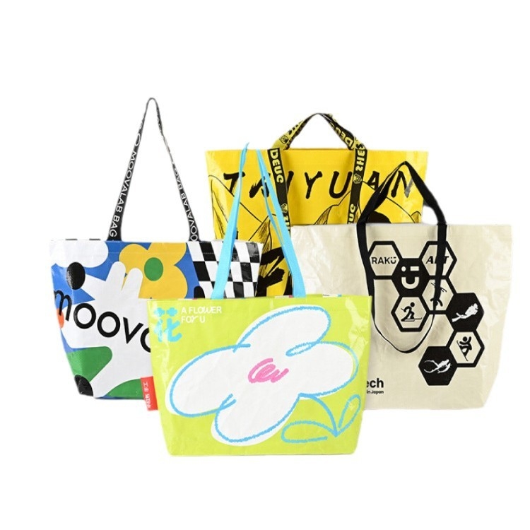 Geantă tote din material nețesut gros, cu imprimeu de piele de șarpe, logo personalizat, ecologică pentru instruire corporativă