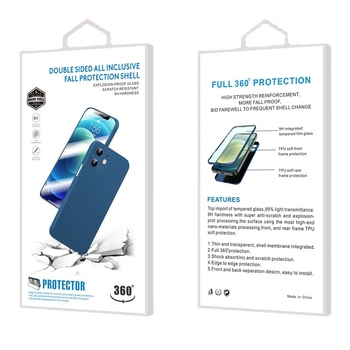 Sve-u-jednom 360° kutija za pakiranje za iPhone kućište i zaštitnu foliju od kaljenog stakla, prozirna plastična kutija s UV tiskom