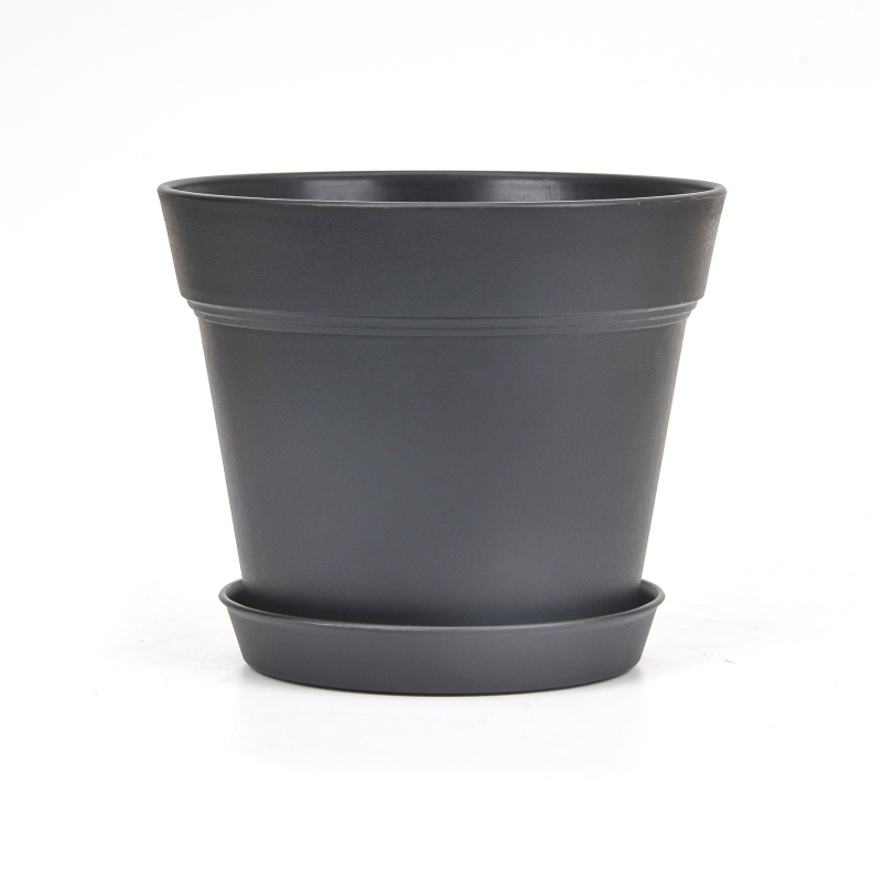 Ghiveci plastic cu diametru mare pentru suculente, aspect ceramic