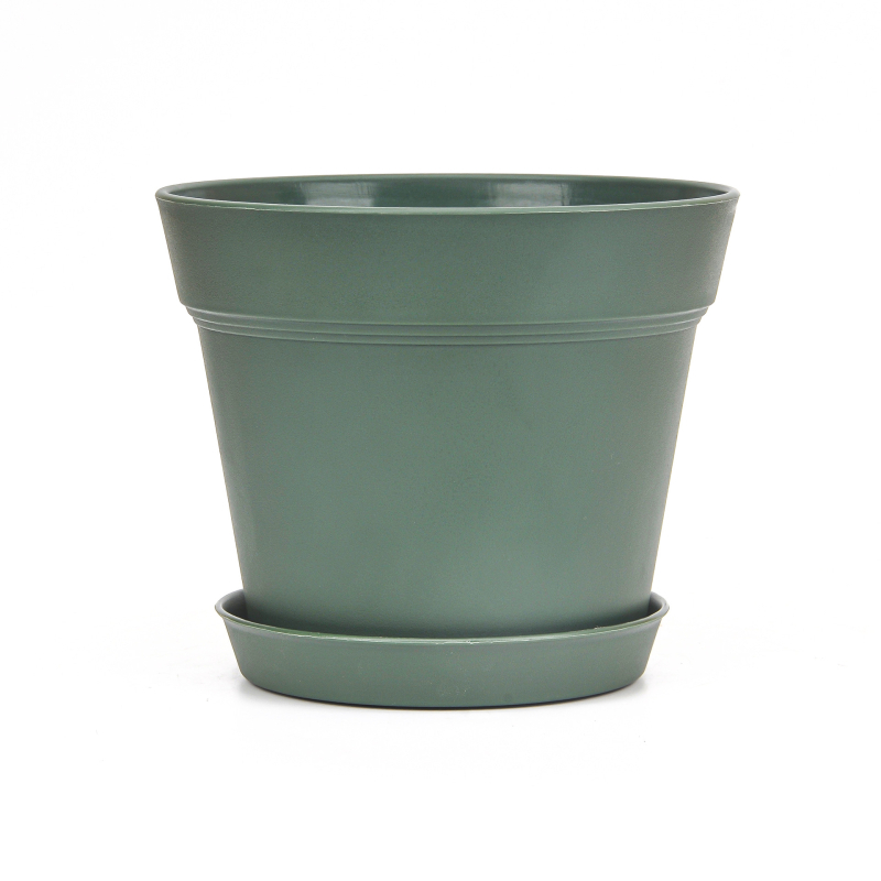 Ghiveci plastic cu diametru mare pentru suculente, aspect ceramic