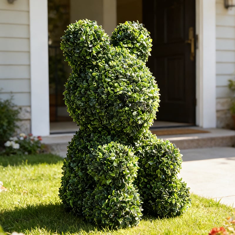 Plante artificiale verzi cu forme de animale de Paște pentru grădină, vitrine de magazine, decor interior și exterior