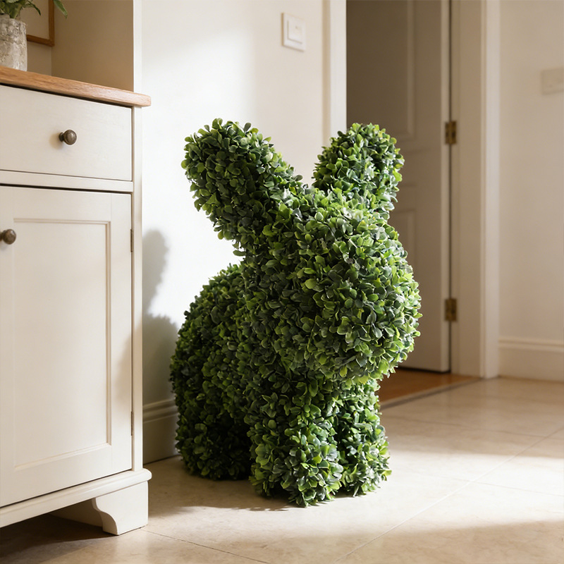 Plante artificiale verzi cu forme de animale de Paște pentru grădină, vitrine de magazine, decor interior și exterior