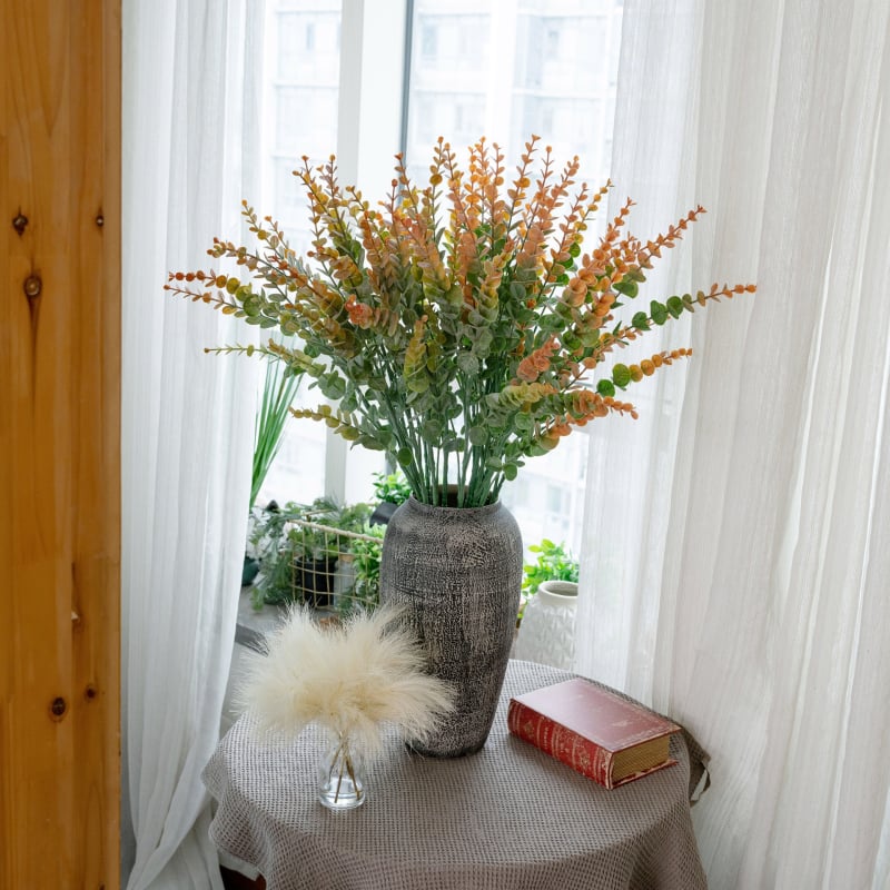 Floare artificială de eucalipt cu o singură ramură – decor pentru casă, buchet de nuntă, plantă de perete MW20205