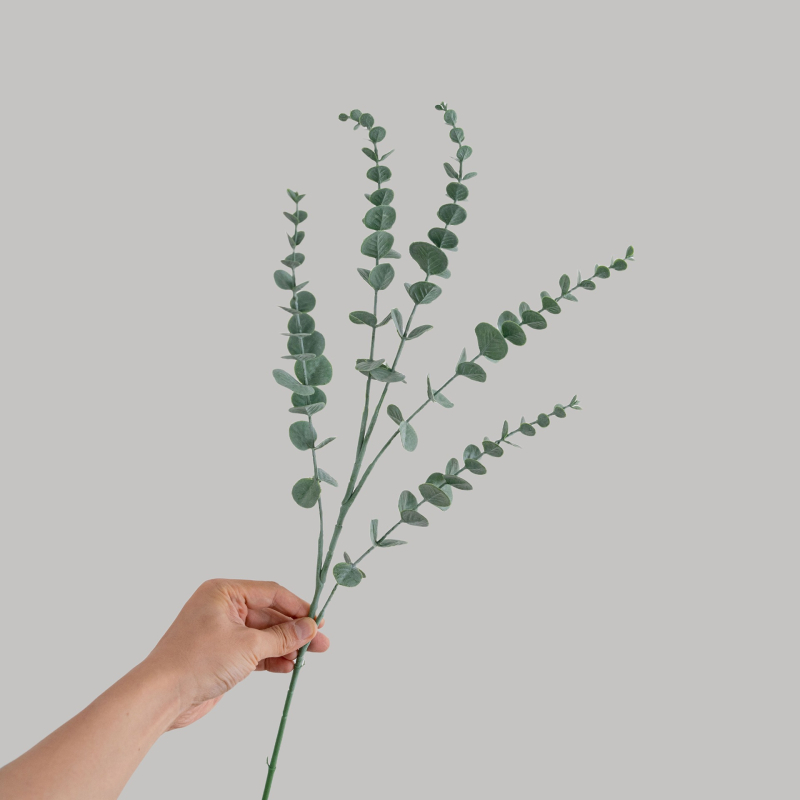 Floare artificială de eucalipt cu o singură ramură – decor pentru casă, buchet de nuntă, plantă de perete MW20205