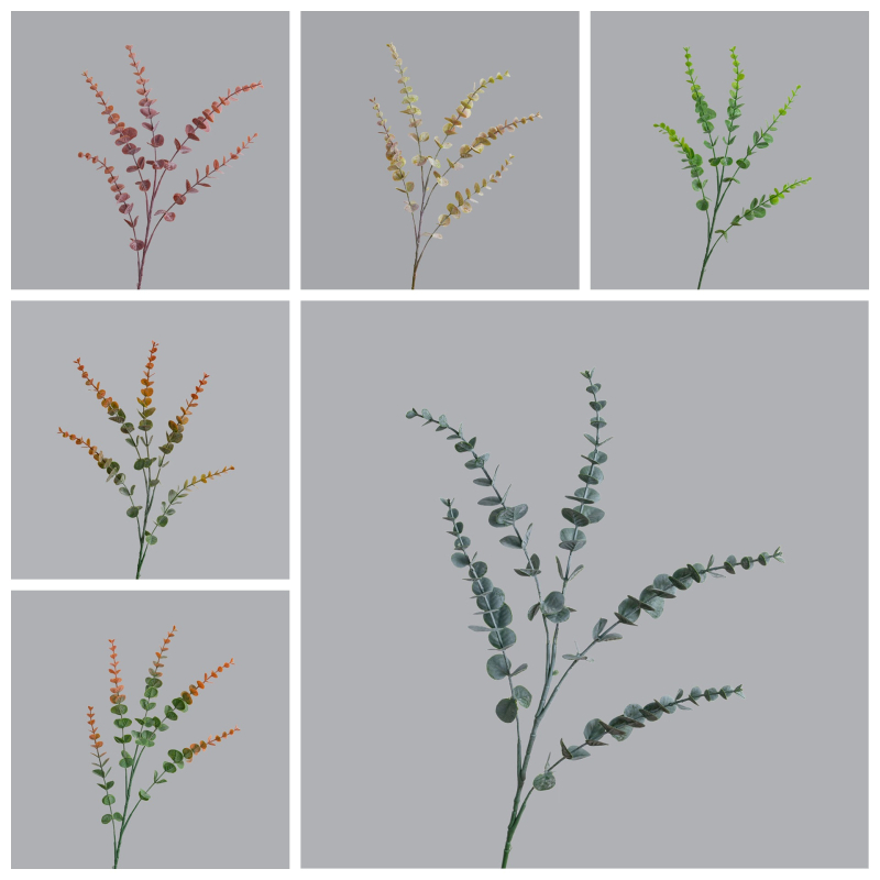 Floare artificială de eucalipt cu o singură ramură – decor pentru casă, buchet de nuntă, plantă de perete MW20205