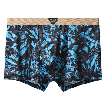 Muške boxerice od ice-silk s trendovskim otiscima, srednji pojas, udobne za sve sezone, plus veličina, brzo sušeće, za kućnu upotrebu
