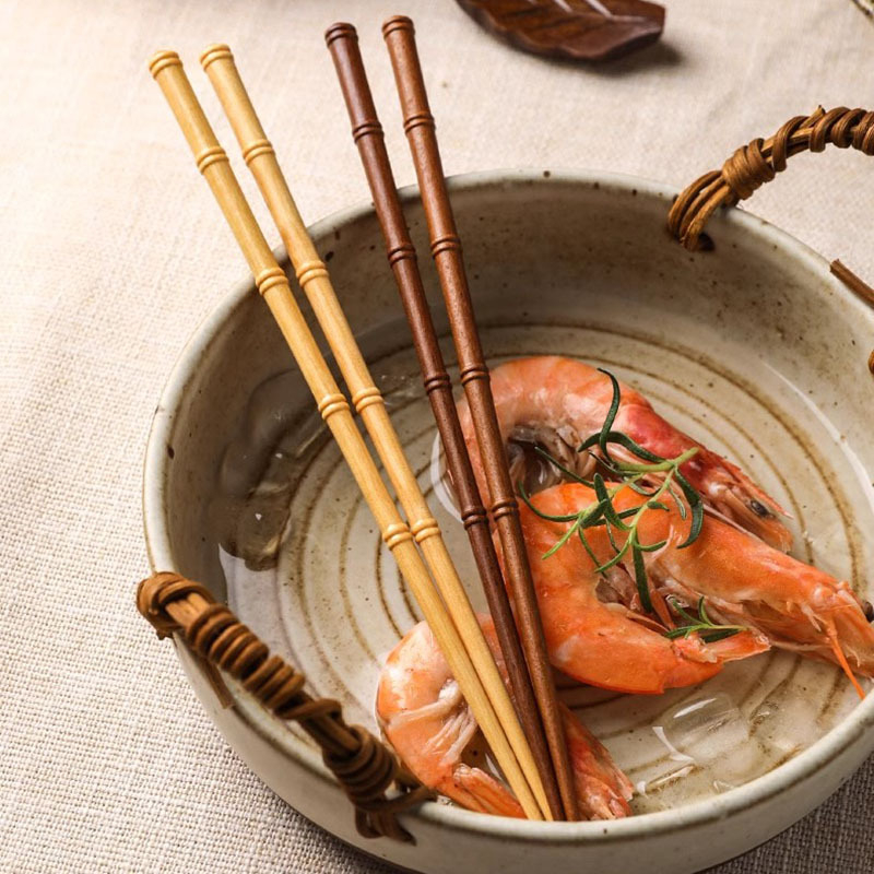 Chopsticks din lemn, design creativ, vârfuri în stil japonez, pentru uz casnic, set cu câte o pereche pentru fiecare persoană
