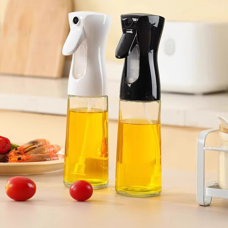 Sticlă spray pentru ulei de bucătărie, 200 ml, cu apăsare, de calitate alimentară, îngroșată