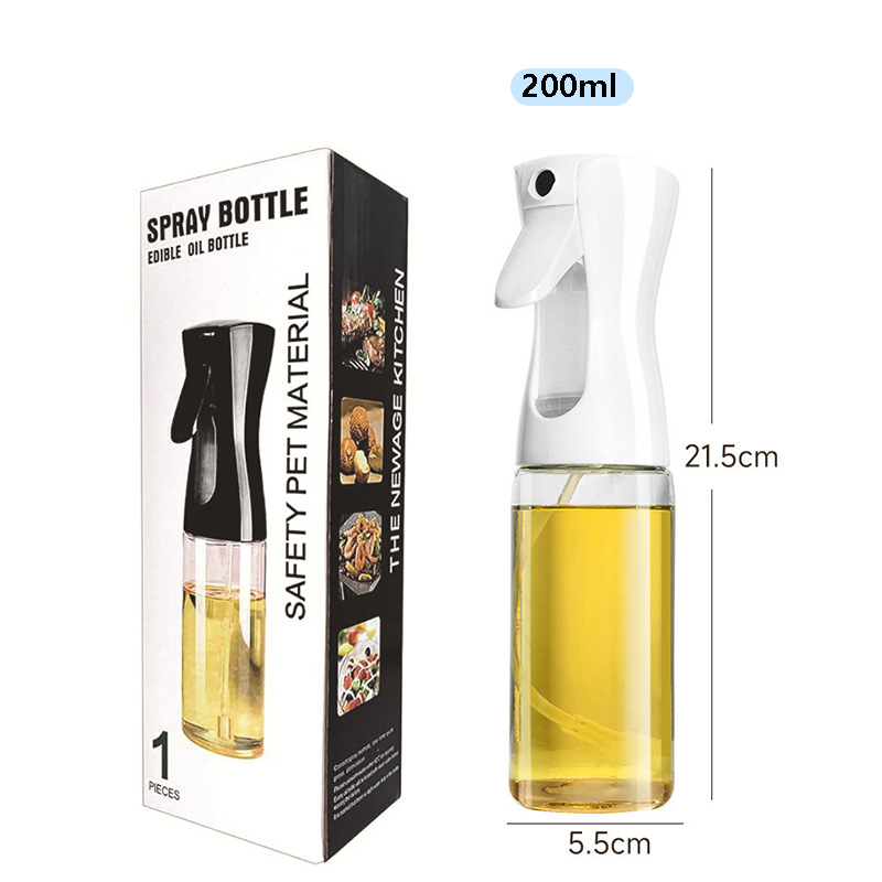 Sticlă spray pentru ulei de bucătărie, 200 ml, cu apăsare, de calitate alimentară, îngroșată