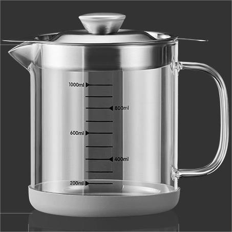 Recipient de filtrare a uleiului din sticlă borosilikată – etanș, filtrează reziduurile de ulei – ustensilă de bucătărie